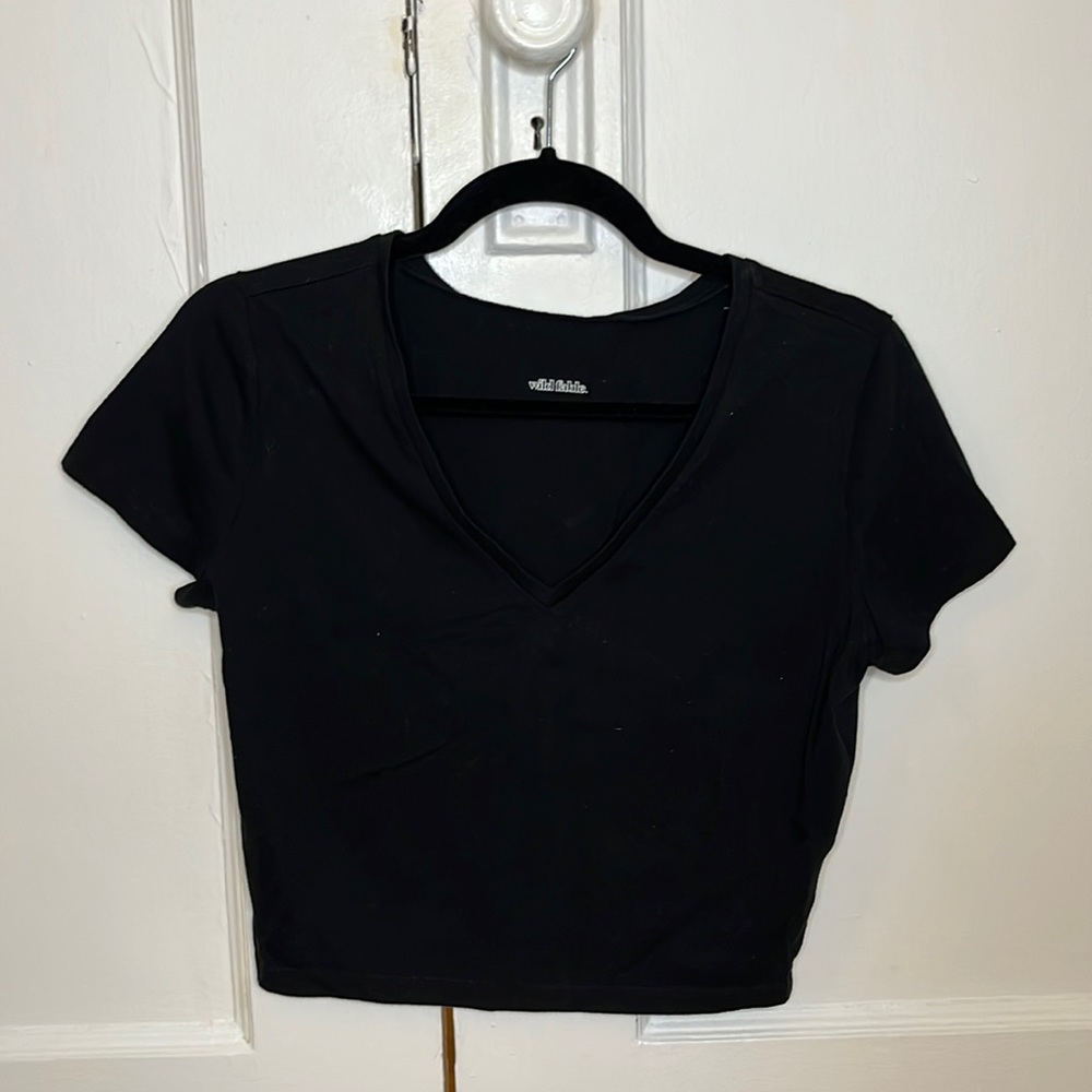 Wild Fable - Black Crop V-Neck